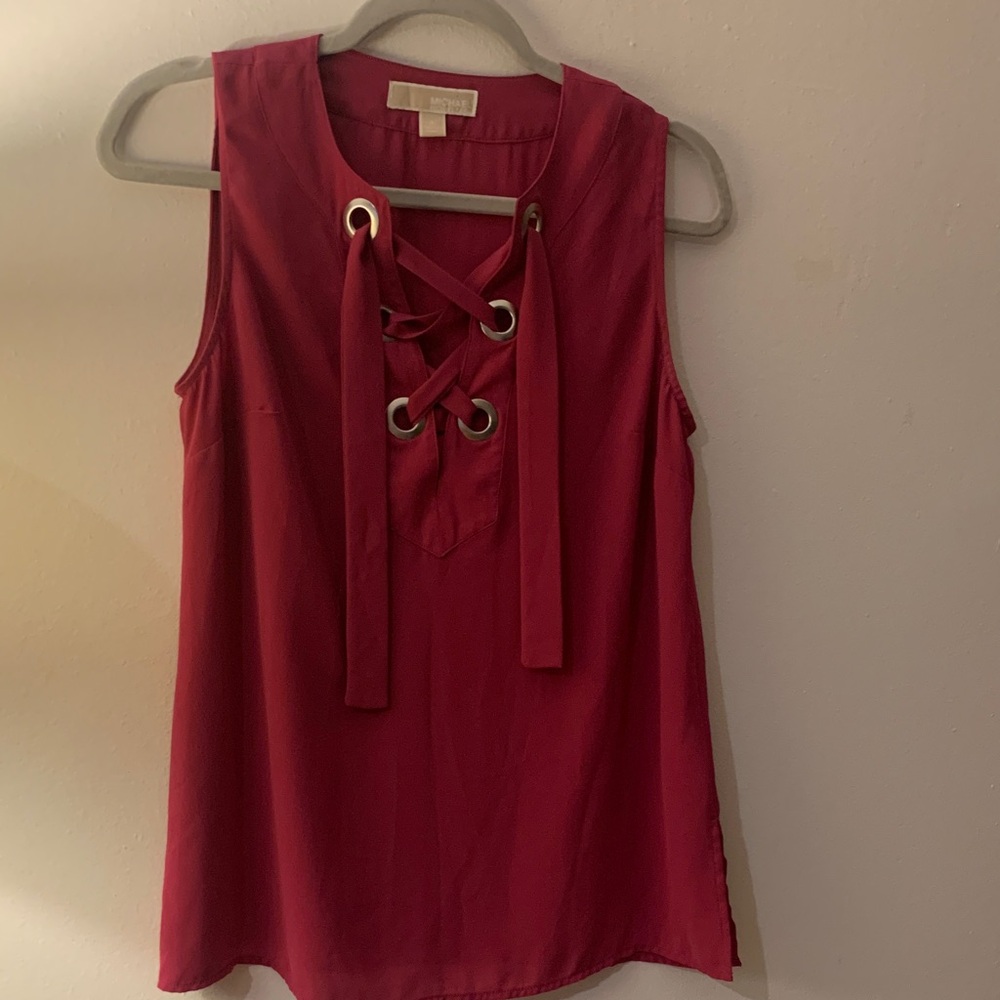 MICHAEL Michael Kors Lace-Up Sleeveless Blouse - Preloved
